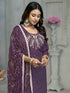Purple Rayon Cotton Pant Suit Acy8252 Back View